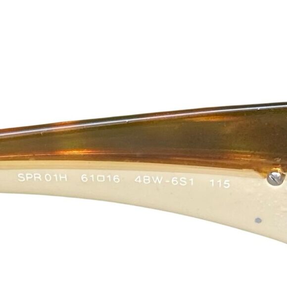 Prada SPR01H Brown Havana Gold Women Rectangular Wrap Sunglasses w/Case/Dust Bag - Picture 6 of 12